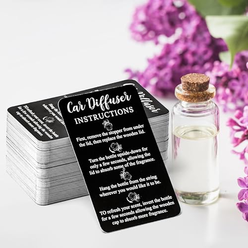VELATYVIO 240Pcs Car Diffuser Instruction Cards Care Hanging Accessories for Auto Oil Bottles Package Bag Supplies 3.54 X 2.12inch Black - Image 4