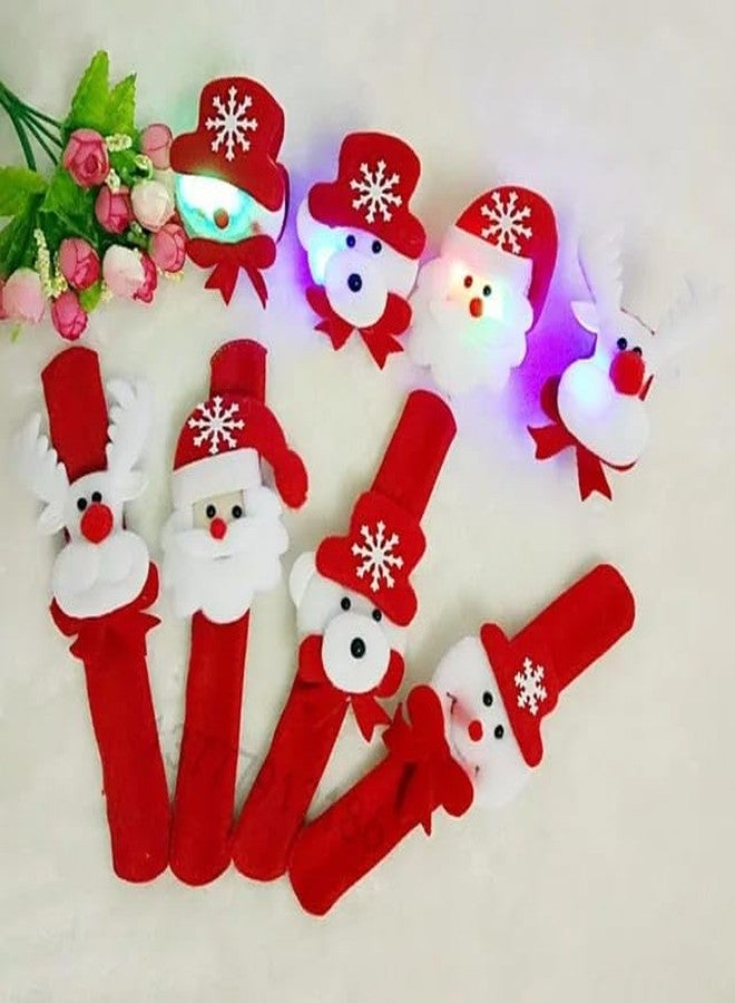 AMANVANI LED Light Slap Bracelets, Christmas Wristband, Santa Claus Bracelet, Christmas Theme Party Cartoon Slap Bracelets for Kids, Santa Claus Hand Bracelet, Return Gift for Kids (1pcs) - Image 1