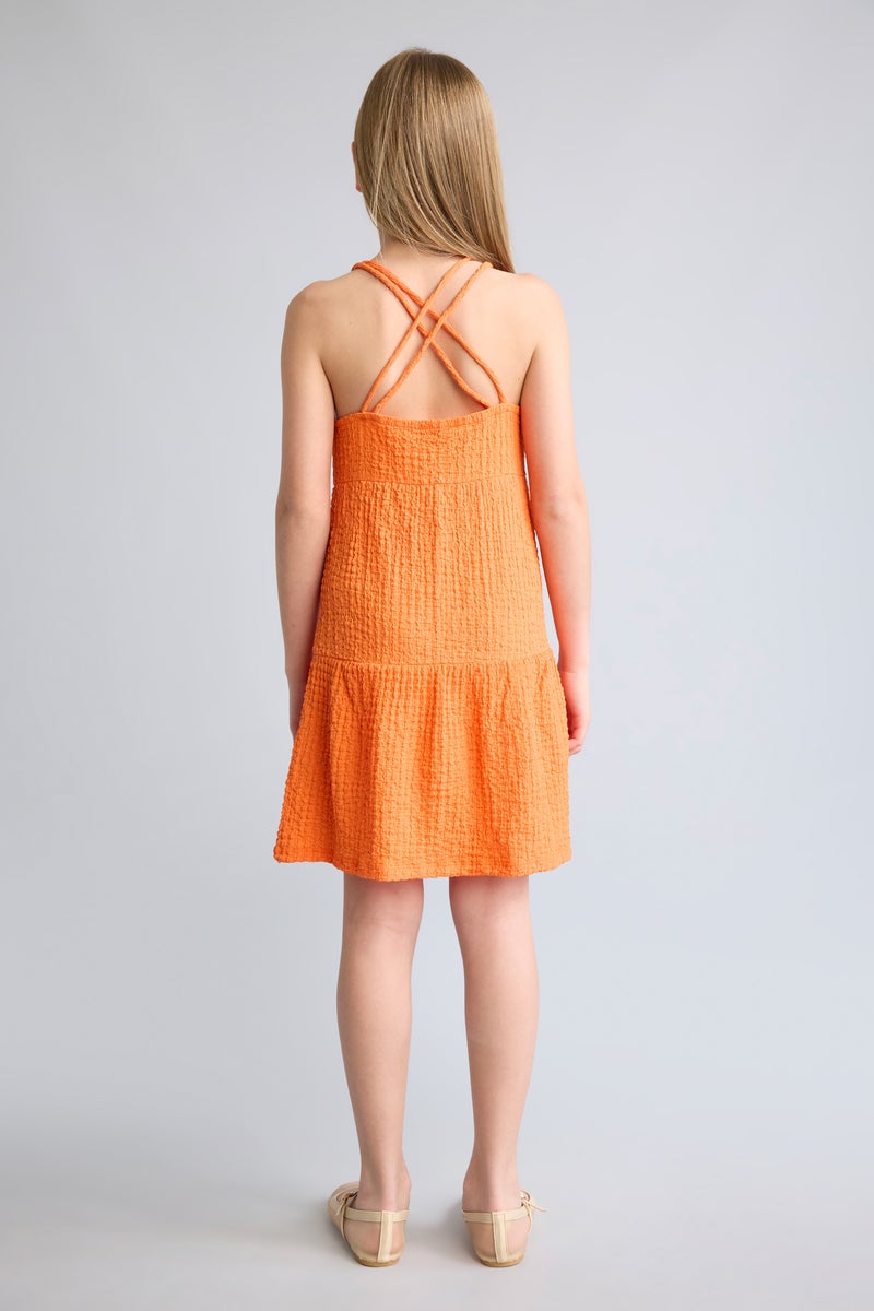 DeFacto Orange Girl Girl Square Collar Sleeveless Dress Casual - Image 5