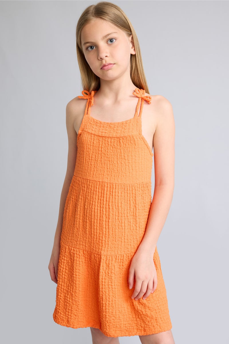 DeFacto Orange Girl Girl Square Collar Sleeveless Dress Casual - Image 3