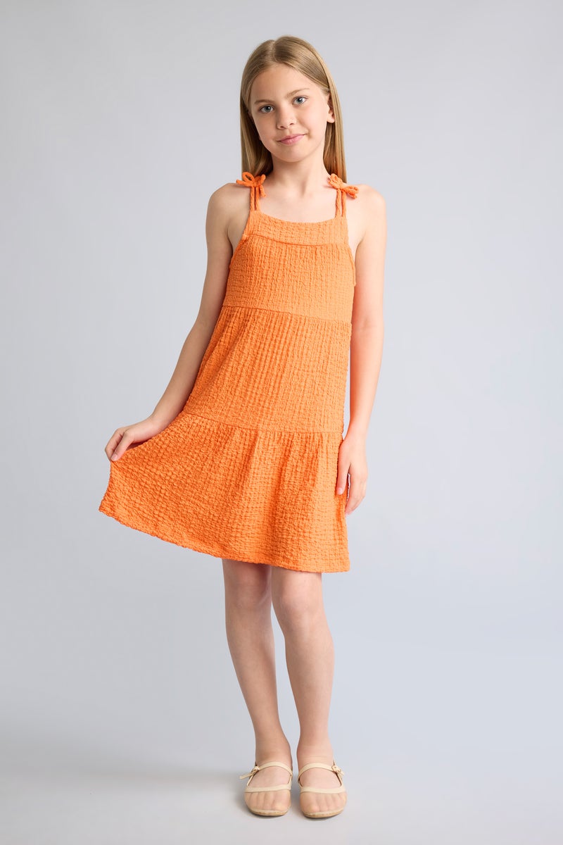 DeFacto Orange Girl Girl Square Collar Sleeveless Dress Casual - Image 2