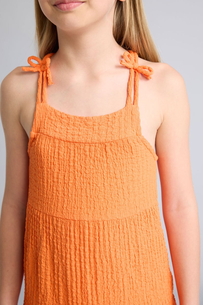 DeFacto Orange Girl Girl Square Collar Sleeveless Dress Casual - Image 4