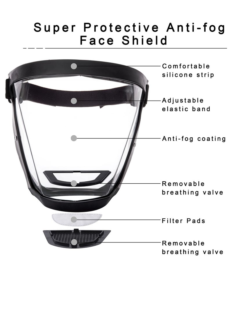 Generic - Super Protective Face Shield, Transparent Anti-Fog Full Face Safety Shield, Unisex All-Inclusive Face Protection with Detachable Filter, Reusable Eye, Nose, Mouth Protection - Image 1
