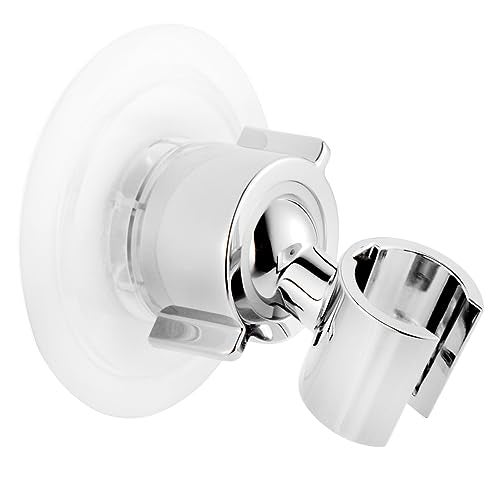 RIVOODS Handheld Shower Head Holder - 360 Swivel Adjustable - Adhesive Wall Mount Shower Wand Holder - Fits Smooth & Non Smooth Surface (Chrome) - Image 1