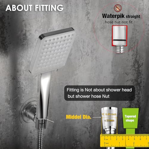 RIVOODS Handheld Shower Head Holder - 360 Swivel Adjustable - Adhesive Wall Mount Shower Wand Holder - Fits Smooth & Non Smooth Surface (Chrome) - Image 5