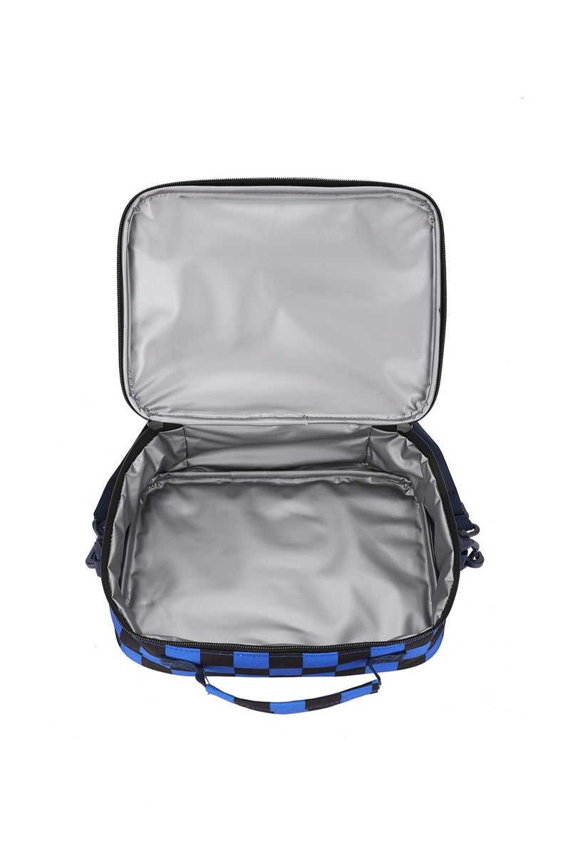 CUBS Classic Lunch Bag With Shoulder Strap Sequin Tiger blue checks - Image 3