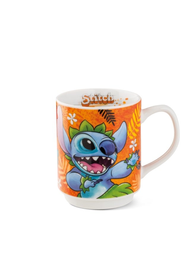 EGAN Stackable Mug Stitch Ml 350 Orange color Material is Porcelain and safe Dishwasher, Microwave - Image 1