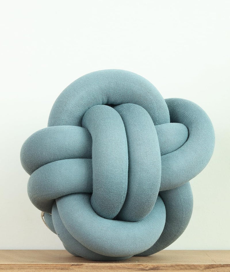 Pluchi Nodo Combed Cotton Knitted Knot Pillow/Knot Pillow for Sofa (30 cm x 30 cm) (CCND386) - Image 1