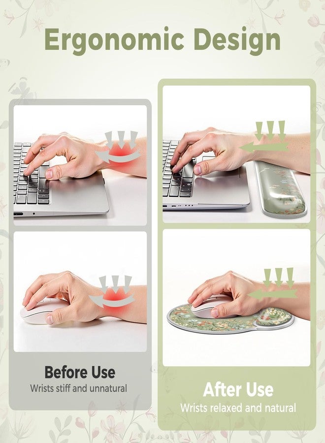 iCasso Gel Wrist Rest for Keyboard and Mouse,Ergonomic Mouse Pad Wrist Support for Typing Pain Relief,Silicone Keyboard Cushion Hand Arm,Cute Computer Wrist Rest for Women Girl - Image 3