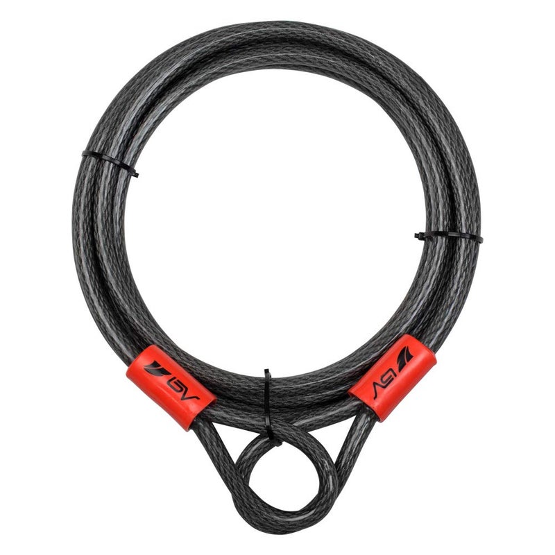 BV Heavy-Duty 15FT Security Cable with Loops - 10mm (3/8 Inch) Cut-Resistant Braided Steel Cable - Versatile & Weatherproof - Security Chain for Padlock, Chain Lock, Wire Lock - Image 1