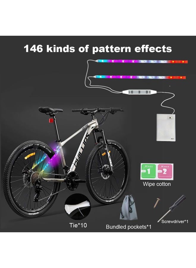 FLDYYG 2 Strip Electric LED Bicycle Scooter Lights Night Cycling Colorful Lamp Waterproof Safety Skateboard Scooter Lights 30cm - Image 5