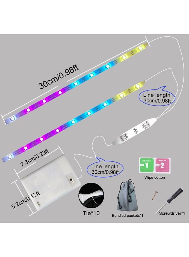 FLDYYG 2 Strip Electric LED Bicycle Scooter Lights Night Cycling Colorful Lamp Waterproof Safety Skateboard Scooter Lights 30cm - Image 2
