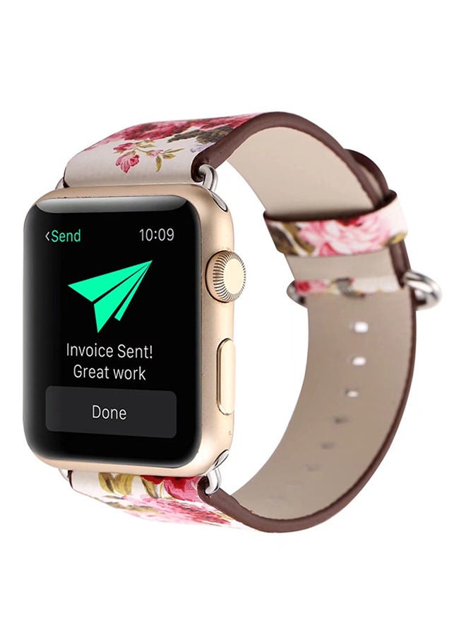 نيبمينينت سوار بديل سلسلة ساعات أبل 3/2/1 38 مم وردي/أبيض - Image 2