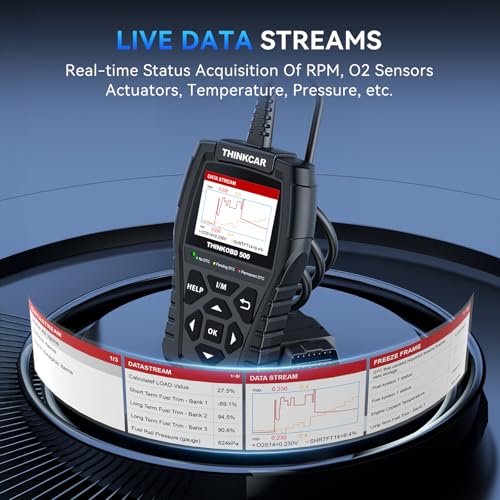 THINKCAR Thinkobd 500 OBD2 Scanner Check Engine Car Code Reader, Full OBD II CAN Diagnostic Scan Tool, Read and Clear Error Codes, Live Data, Vehicle Report, 2.8 Inches Dispaly - Image 5