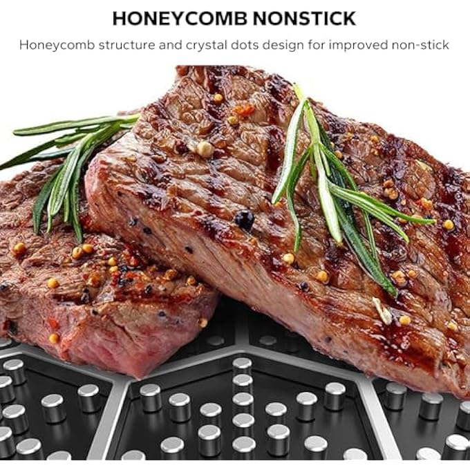 perforlld 11 Inch Stainless Steel Frying Pan Nonstick Fry Pan With Honeycomb Carving Induction Skillet Compatible With All Cooktops With Vertical Pot Lid Dishwasher  Oven Safe - Image 4