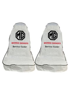 MG Universal Car Seat Dust Dirt Protection Cover, Extra Protection For Your Seat 2 Pcs Set, Car Seat Cover, White  - Image 2