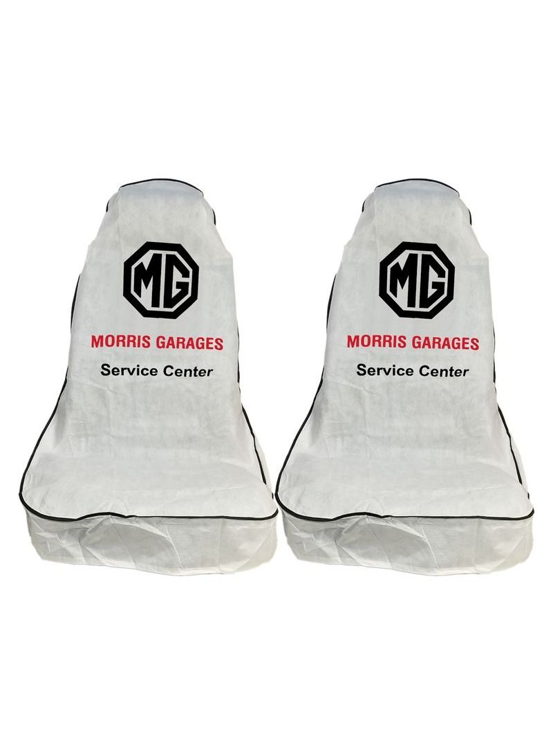 MG Universal Car Seat Dust Dirt Protection Cover, Extra Protection For Your Seat 2 Pcs Set, Car Seat Cover, White  - Image 2