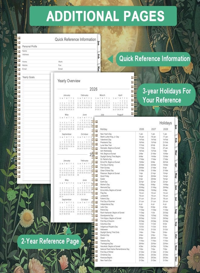 Vondafe 2026 Planner - Planner 2026, JAN 2026 - DEC 2026, 2026 Planner Weekly and Monthly, 2026 Calendar Planner, 9" x 11", Tabs, Spiral Binding, Back Pocket - Image 3