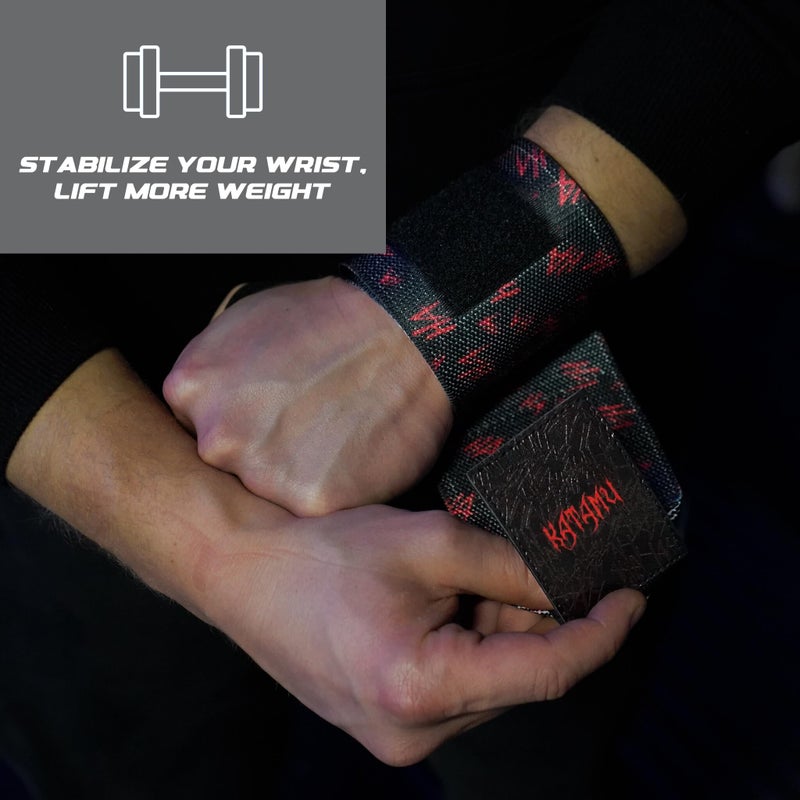 Katamu | Premium Wrist Straps | Wrist Support for Weighlifting, Powerlifting and Bodybuilding (Joker - Why So Serious Large) - Image 3