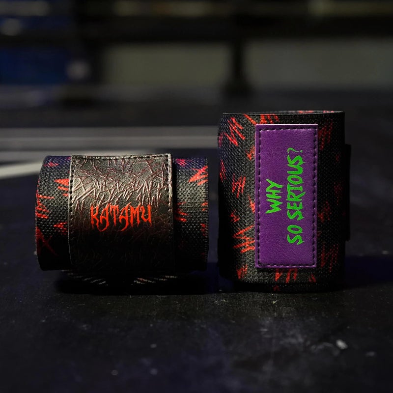 Katamu | Premium Wrist Straps | Wrist Support for Weighlifting, Powerlifting and Bodybuilding (Joker - Why So Serious Large) - Image 4