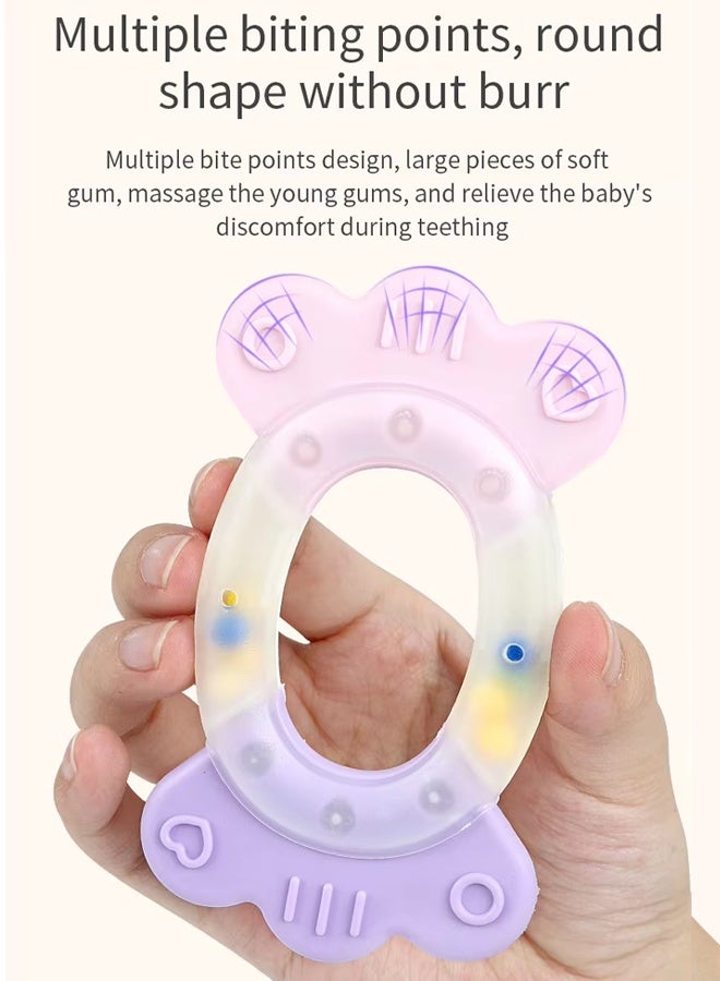 Aissiora 10-piece baby teething toy set, teething rattle toy, relieves teething discomfort, helps develop grasping skills, early education toy. - Image 3