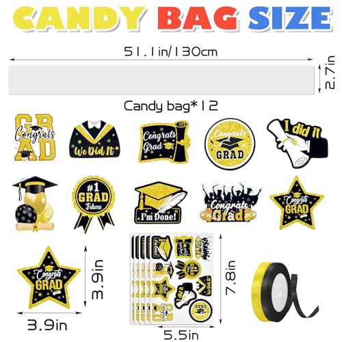Asekonc Candy Leis for Graduation 2026 Candy Leis Tubing Making Ket Graduation Lei Accessories Ribbon Grad Stickers DIY Grad Candy Bag for Grad Party Favor - Image 2