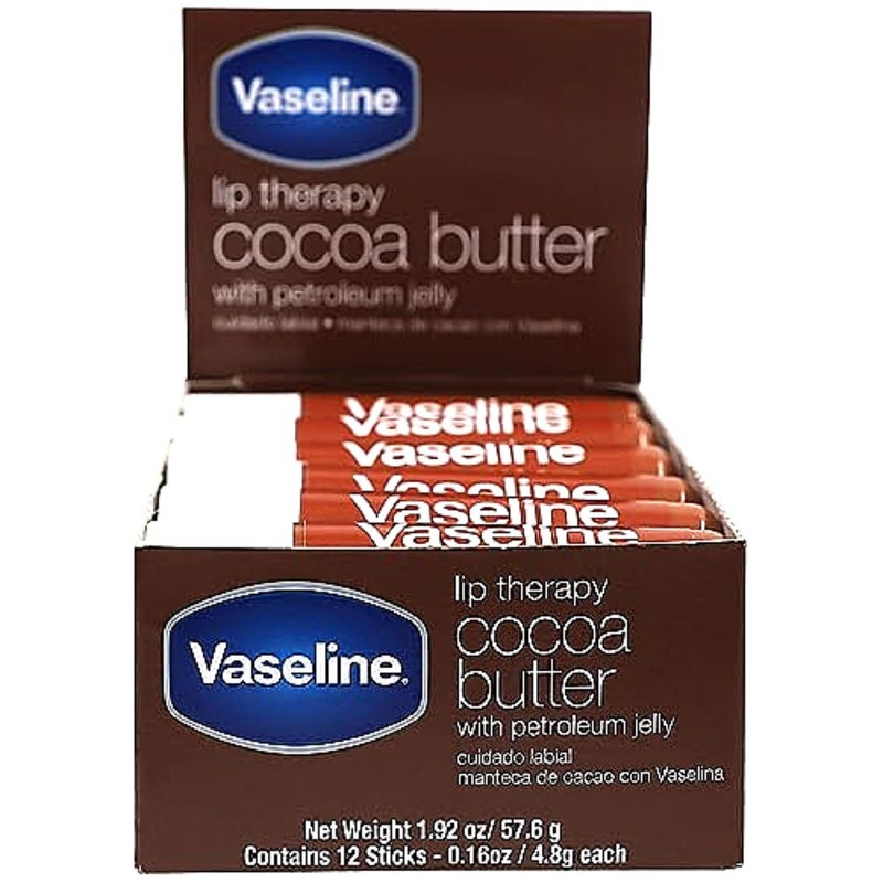 Vaseline Lip w/o Backer Card Cocoa - 12 Pack Box - Image 1