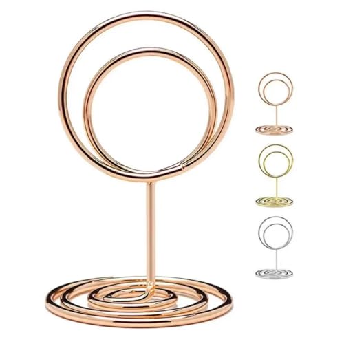 SNOOGG Steel gold plated Table Number Holders Place Card Holder Table Number Stands for Wedding Party Graduation Reception Restaurant Home Centerpiece Decorations Office Memo (24) - Image 5