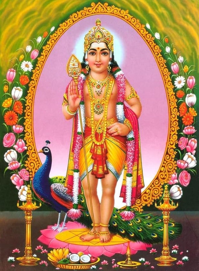 wallpics® God Thiruchendur Murugan HD Religious Wall Poster (vinyl sticker,Multicolour, Large) (12 x 18 inch)