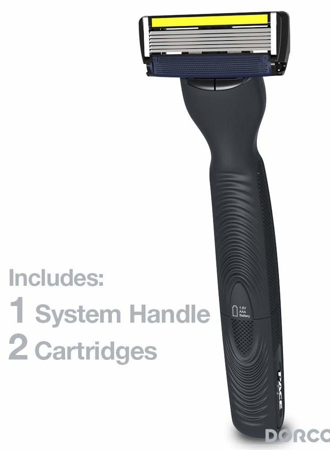 DORCO Pace 6 Plus Power - Six Blade Power Razor System with Trimmer - 9 Cartridges + 1 Handle - Image 2