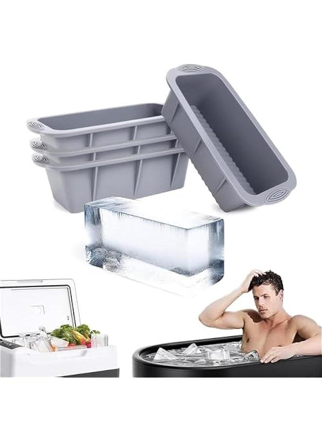 HOOKOR Cold Plunge Ice Mold: Extra Large Ice Block Molds for Ice Bath Silicone Reusable Big Ice Cube Tray for Ice Bath Tub Ice Container for Freezer Cold Plunge Water Chiller Accessories (Gray)  - Image 1