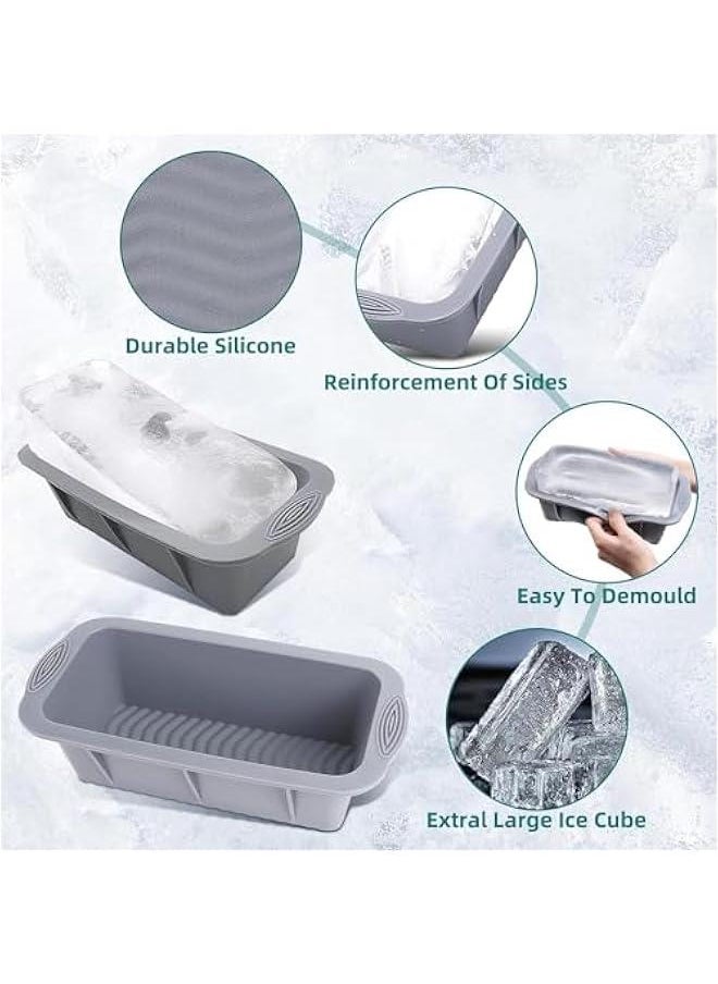 HOOKOR Cold Plunge Ice Mold: Extra Large Ice Block Molds for Ice Bath Silicone Reusable Big Ice Cube Tray for Ice Bath Tub Ice Container for Freezer Cold Plunge Water Chiller Accessories (Gray)  - Image 4