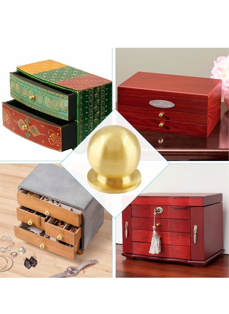 Generic - Solid Brass Cabinet Knobs Round Ball Gold Knobs for Dresser Drawer Modern Kitchen Hardware - Image 1