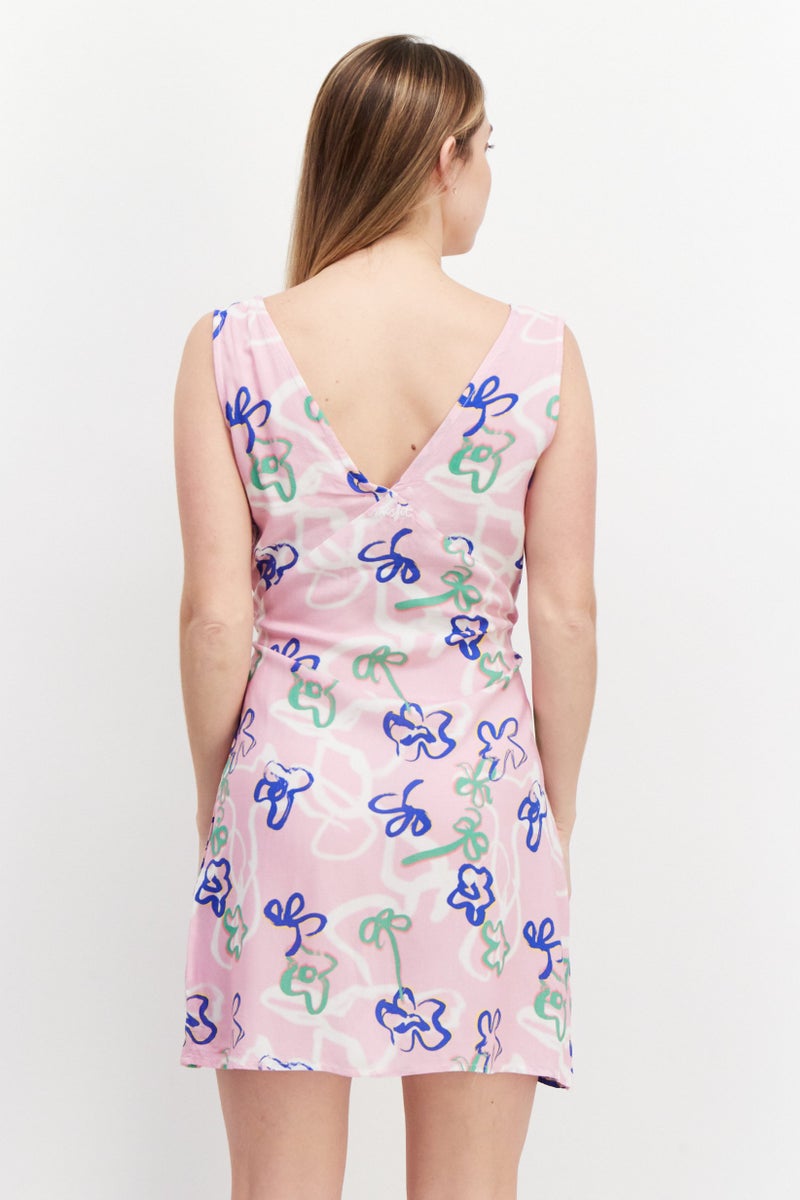 Misfit Women Allover Printed Mini Dress, Multicolor - Image 3