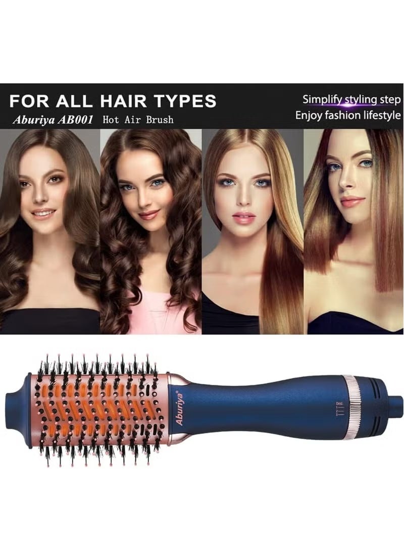 Aburiya 1300W Hair Styler Hot Air Brush One Step Negative Ion Electronic Dryer Hair Straightener & Curler Comb - Image 4