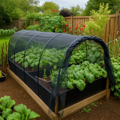UB-STORE Black DIY Mosquito Net Fabric | 10x10 FT Netting | Insect Cover for Garden, Patio, Outdoor & Windows | Multiple Sizes in Black, White & Green | Raised Bed Screen Mesh Barrier - Image 3