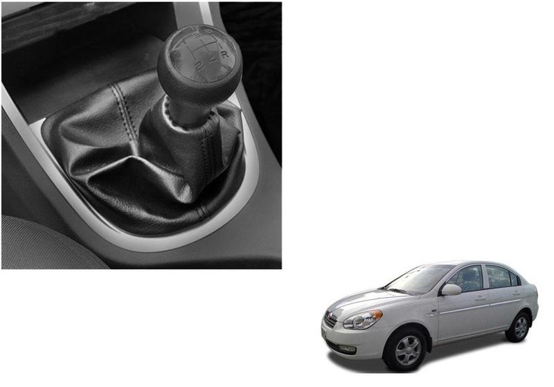 AUTOVEA® Car Gear Lever Leatherette Cover (Black) Compatible with Hyundai Verna (Type-1) 2006-2009 - Image 2