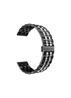 For Meidu Five Beads Stainless Steel Strap Solid Universal Smart Watch Chain For HuaweiFor SamsungFor AppleAmazon-Color:MD-Black Silver-Smart Five Beads-Specifications:Universal Flat Head Size 22mm