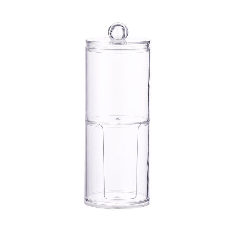Two Layer Cotton Pad Organizer, Clear Cosmetic Storage Box with Removable Lid, 23 x 8 x 8cm, Transparent - Image 2