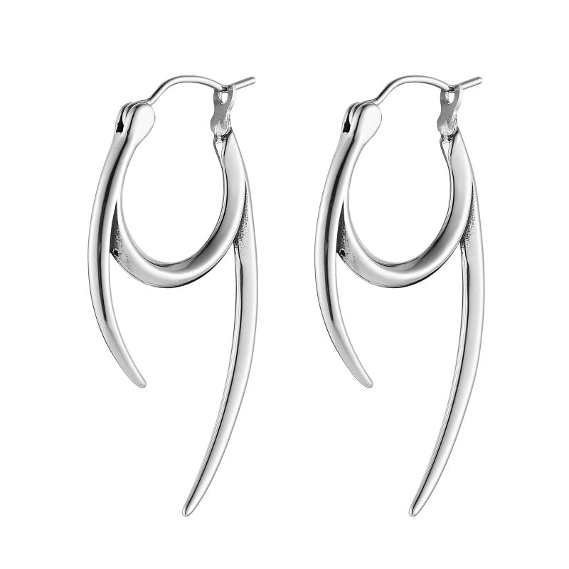 HZMAN Spike Earring for Men Women Retro Gothic Stainless Steel Lightweight Hoop Earring Jewelry Gift - Image 1