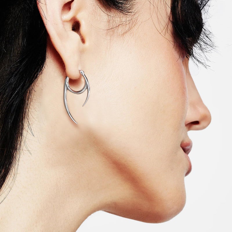 HZMAN Spike Earring for Men Women Retro Gothic Stainless Steel Lightweight Hoop Earring Jewelry Gift - Image 2