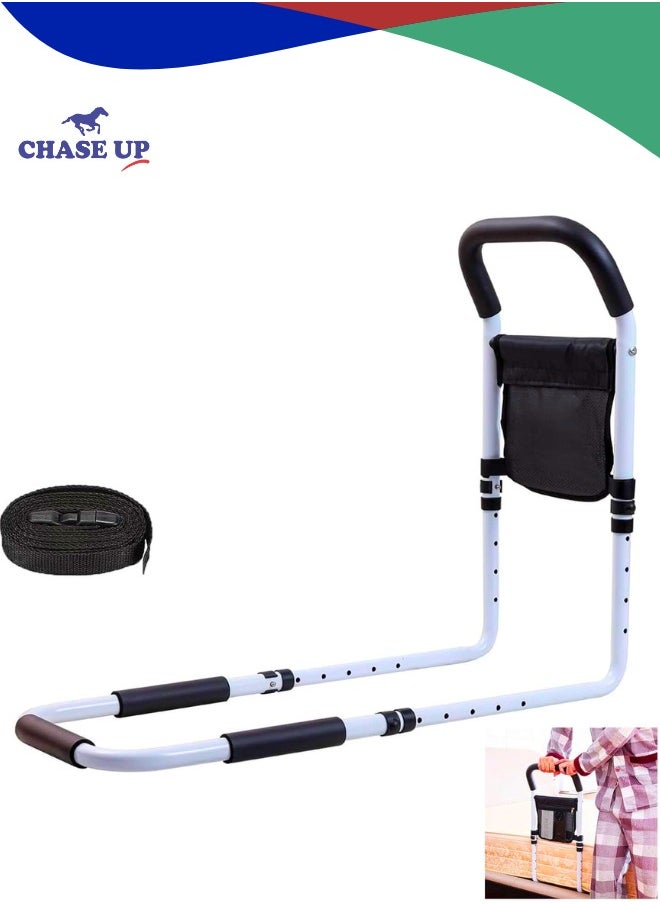 Chase Up Bed Rails for Elderly Adults Safety, Bedside Assist Grab Bars Height Adjustable Storage Pocket Fall Prevention Guard Seniors  - Image 1