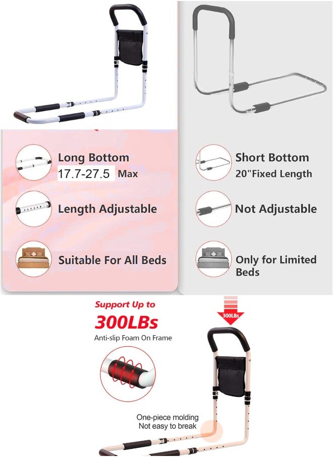 Chase Up Bed Rails for Elderly Adults Safety, Bedside Assist Grab Bars Height Adjustable Storage Pocket Fall Prevention Guard Seniors  - Image 2