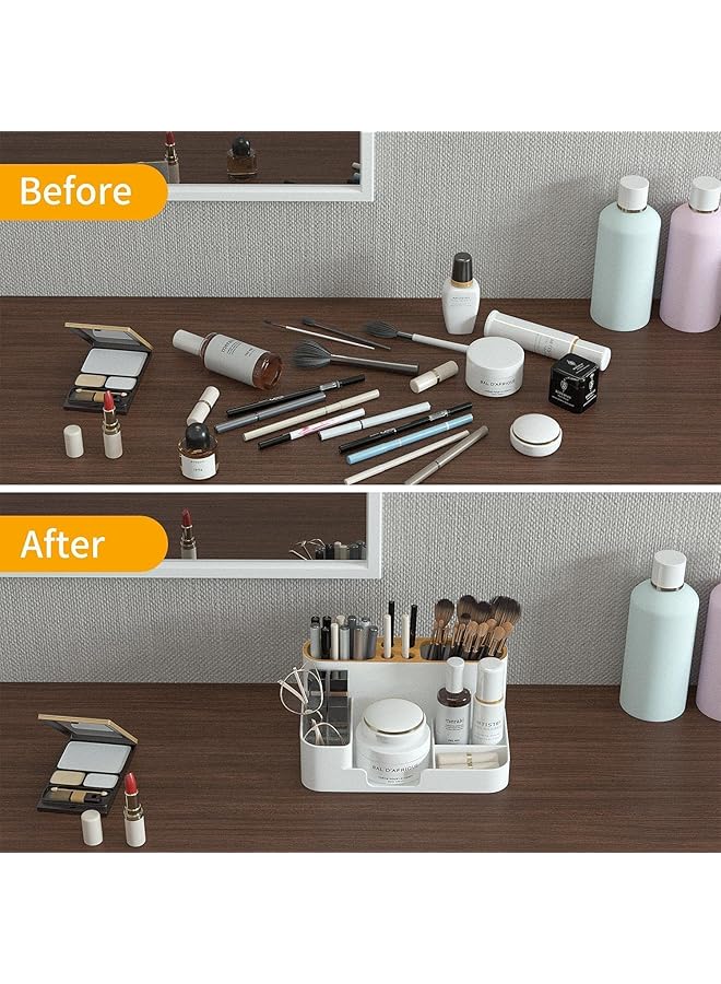 إيروريكس منظم مكتب عصري، منظم سطح المكتب مع حامل أقلام، منظمات لوازم القرطاسية المكتبية، صينية ملاحظات لاصقة، تخزين مشابك الورق وإكسسوارات المكتب، منظم أقلام سطح المكتب، أبيض. - Image 5