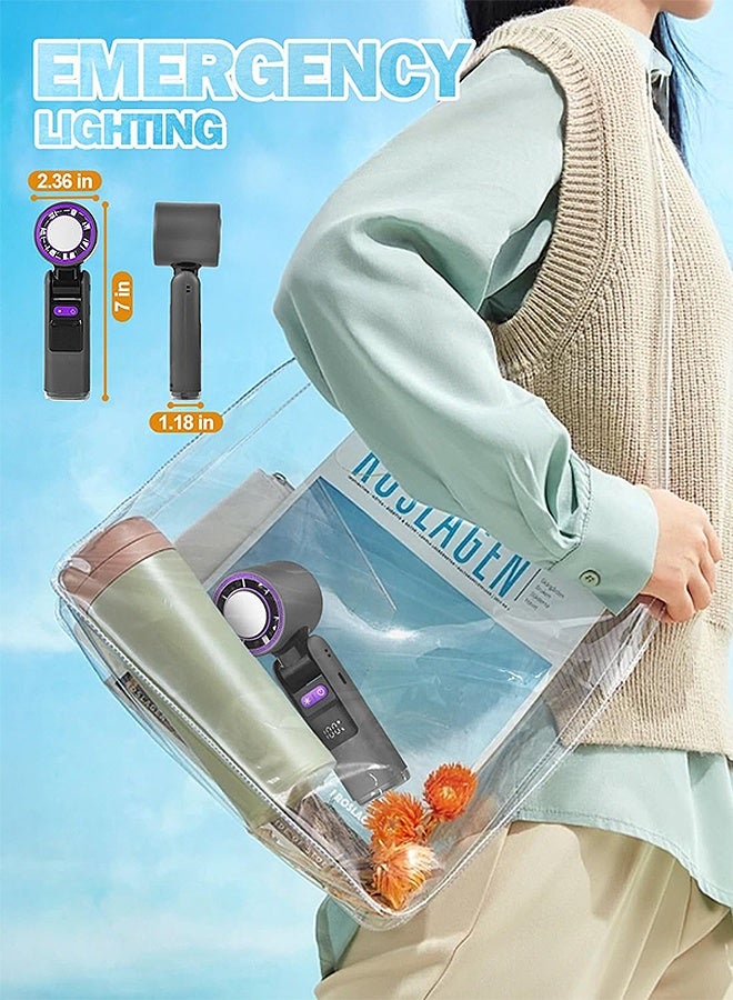 إم إكس إن مروحة محمولة محمولة باليد، مروحة قابلة لإعادة الشحن مزودة بشاشة LED، مروحة شخصية قابلة لإعادة الشحن بقدرة 4000 ملي أمبير/سرعة قابلة للضبط للرقبة/المكتب/اليد - Image 2