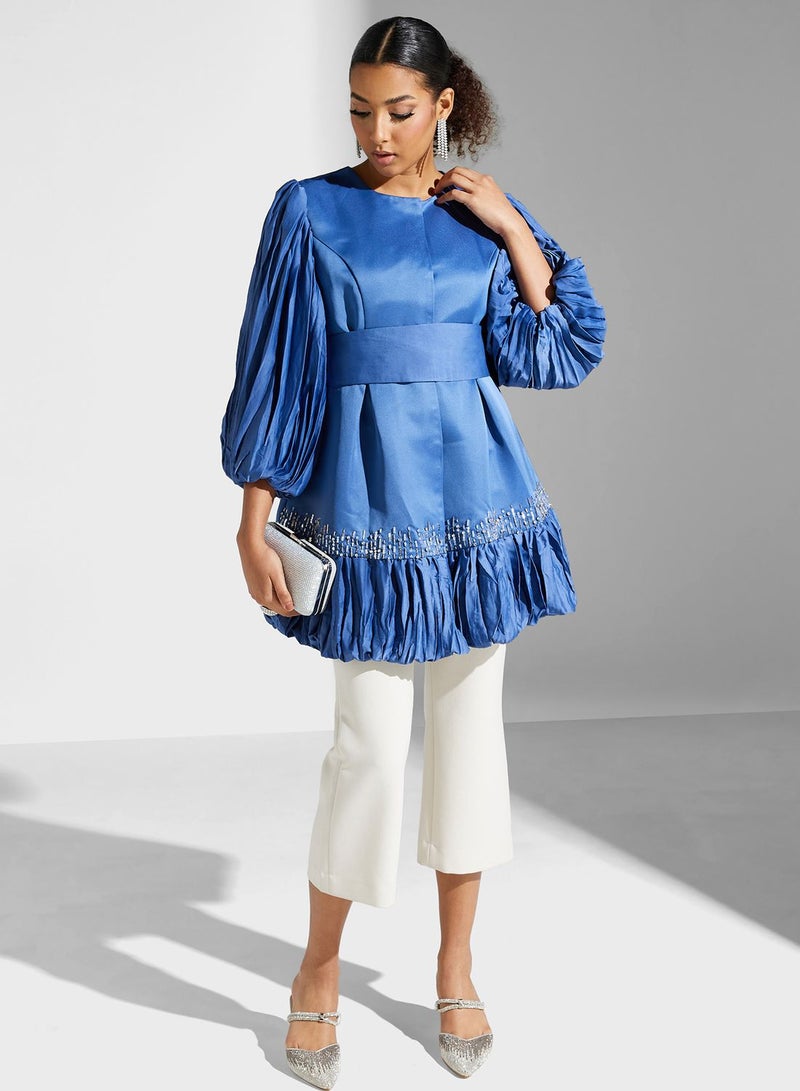 Montania Balloon Sleeve Embellished Top  - Image 4