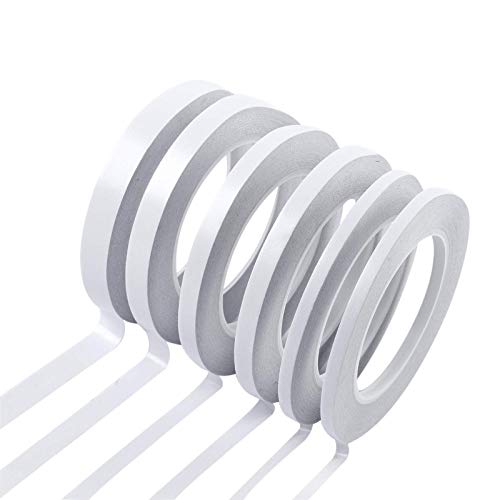 Lazydrop Double-Sided Tape for Arts, Crafts, Photography, Scrapbooking, Tear-by-Hand, Paper Backing (6 Rolls) (Width: 6mm/ 9mm/ 12mm/ 15mm) - Image 1