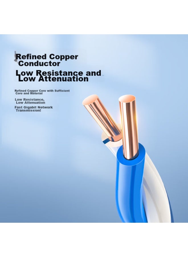CHOSEAL Akihabara Cat5e Ethernet Cable, Double-shielded, Anti-interference, Attenuation Reduction, Pure Copper Core, High-speed, Eco-friendly Green Network Cable, 50 Meters, Qs2613xt50 - Image 2