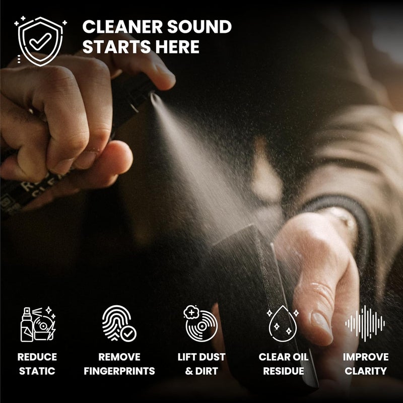 BIG FUDGE Record Cleaning Solution for Vinyl Records - 100ml (3.4oz) - LP Cleaner Fluid Refill Bottle for 4-in-1 Cleaning Kit - w/Fine Spray Nozzle - Image 1