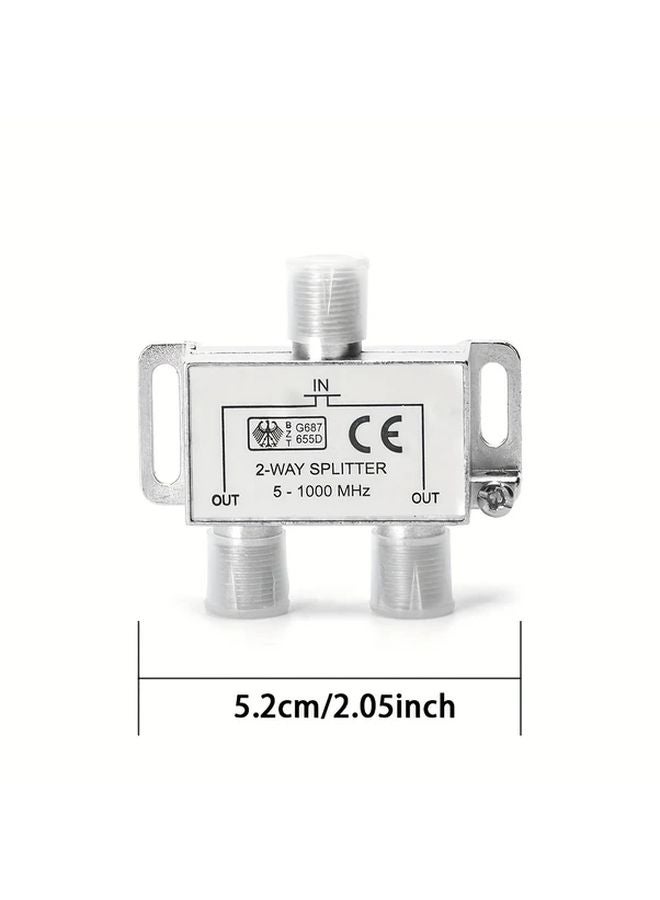 Heavy Duty Coaxial Cable Splitter Silvery 5 1000MHz Passive For RG6 Satellite Internet - Image 3